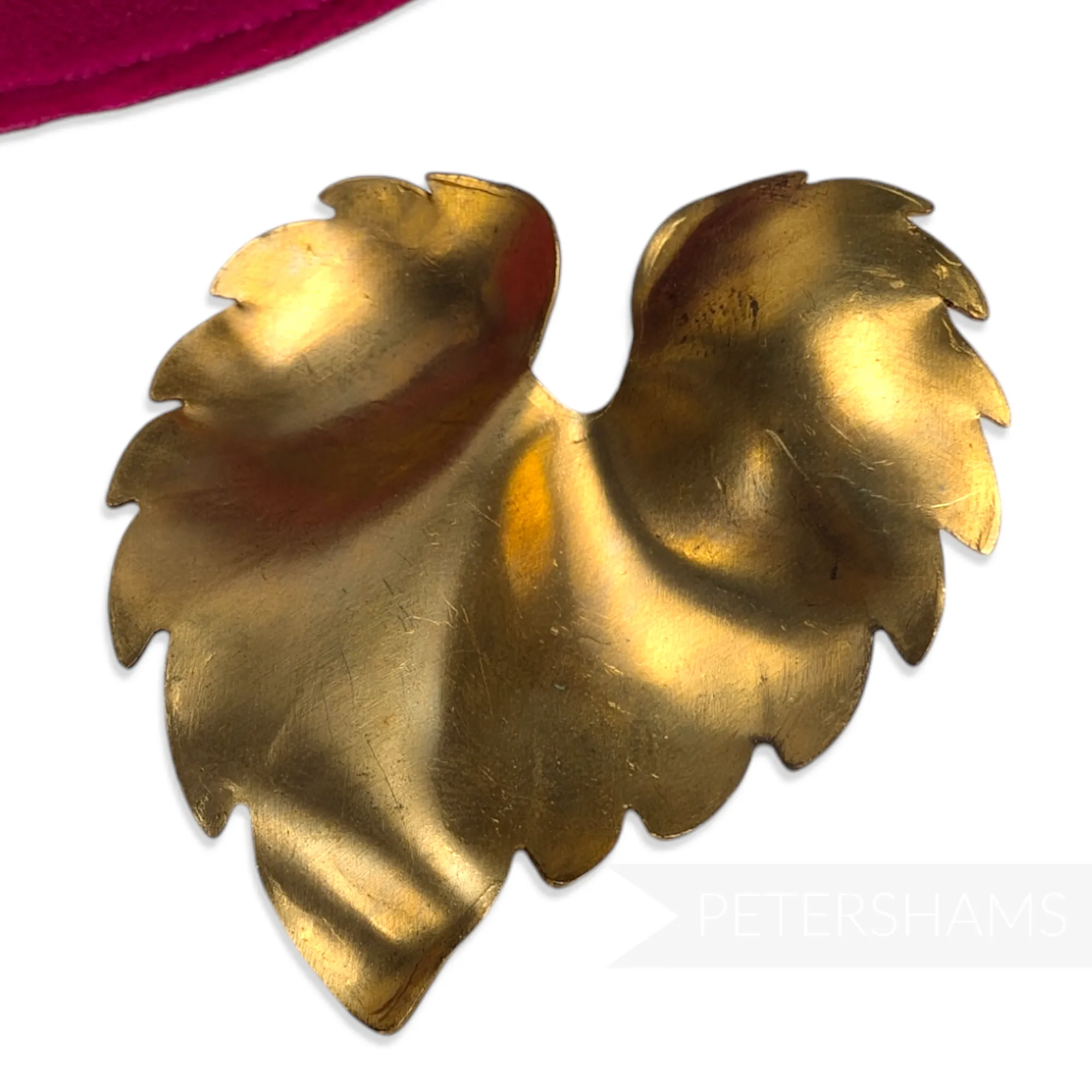 60mm Vintage 1980's Large Brass Leaf