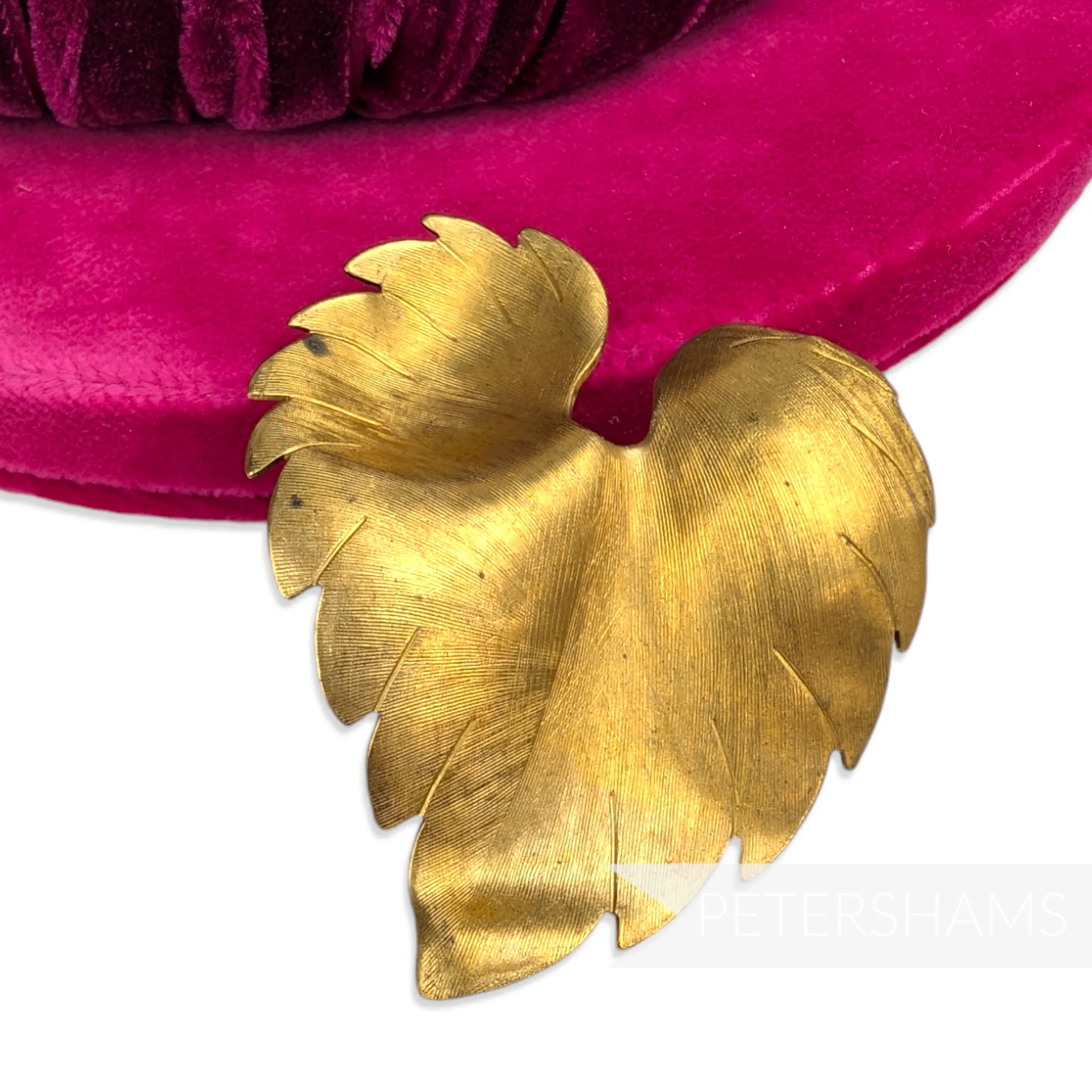 60mm Vintage 1980's Large Brass Leaf