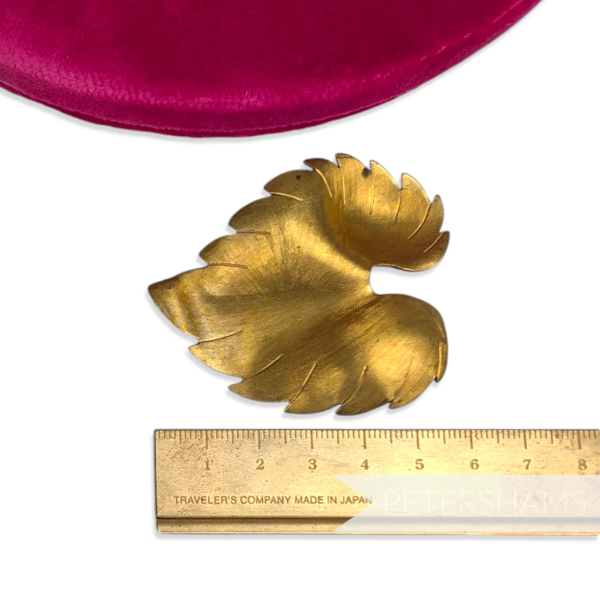 60mm Vintage 1980's Large Brass Leaf