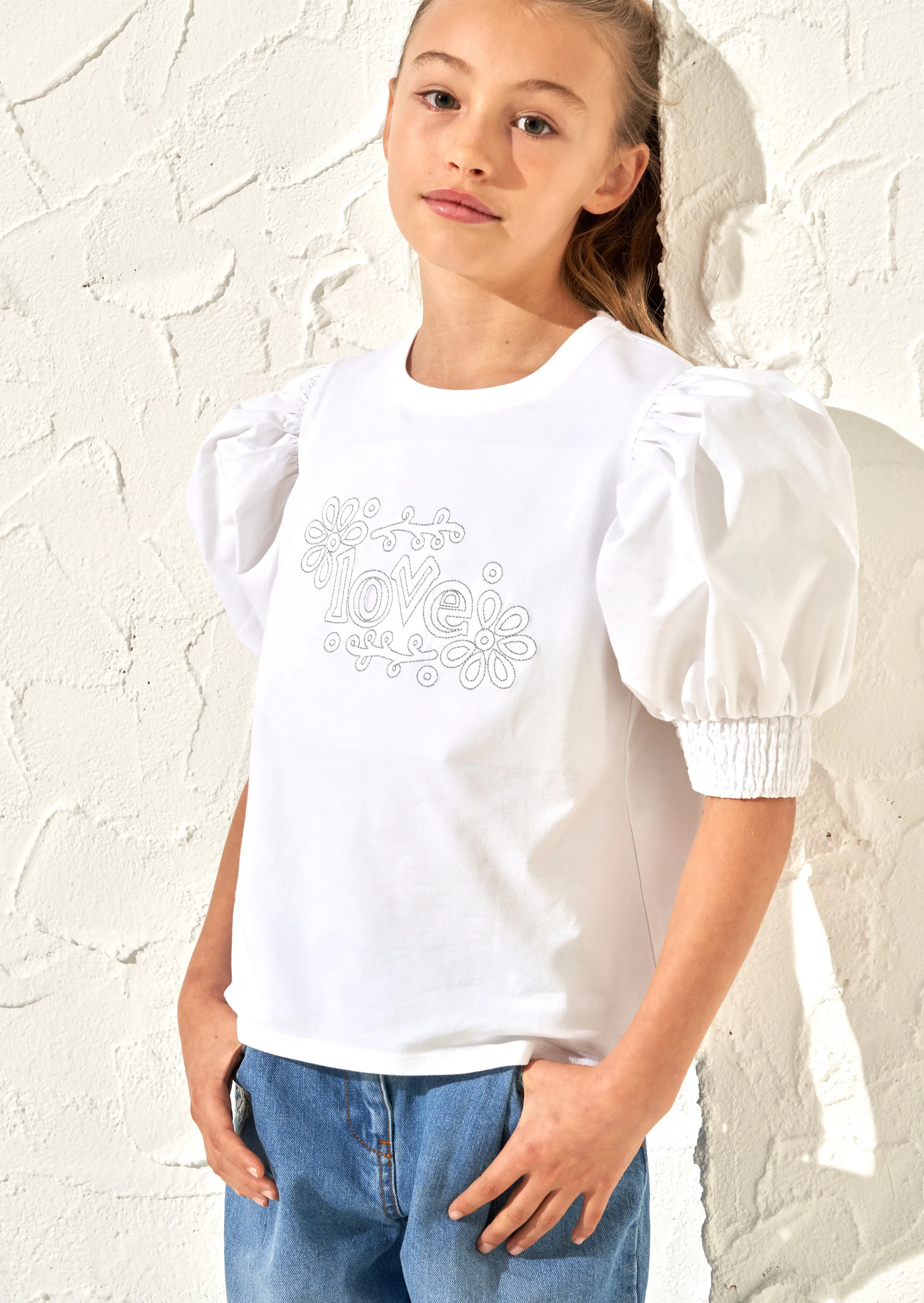 Alessia Metallic Slogan Love Tee