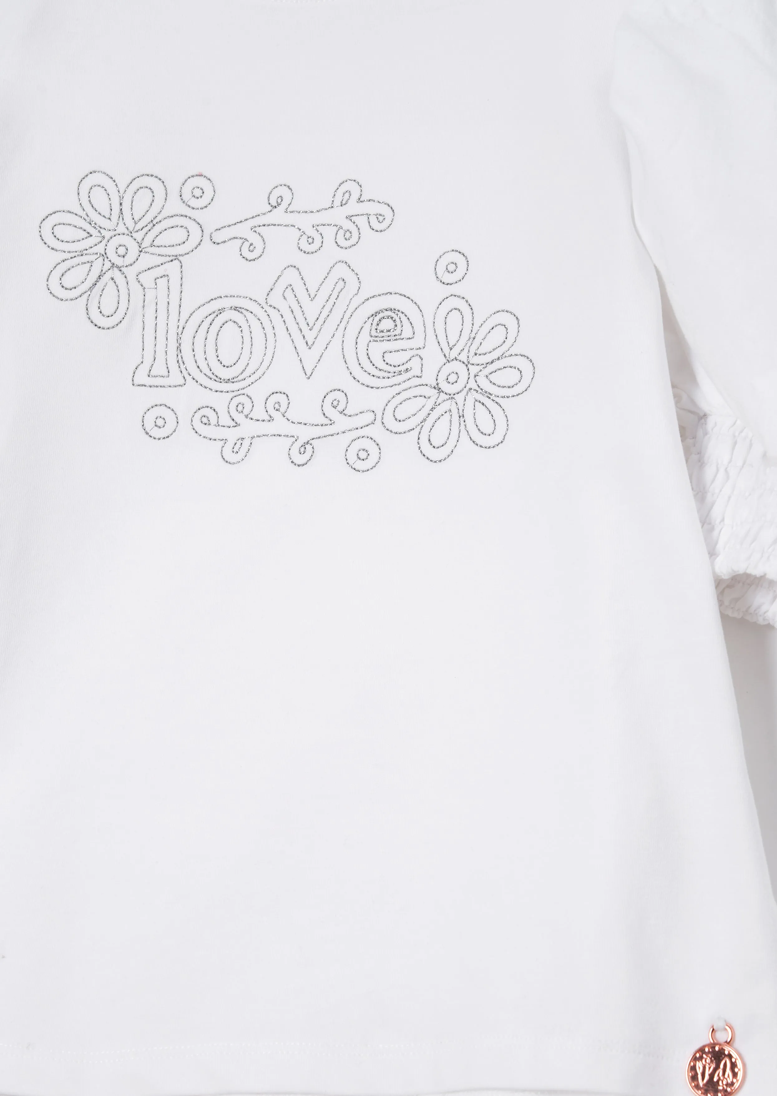 Alessia Metallic Slogan Love Tee