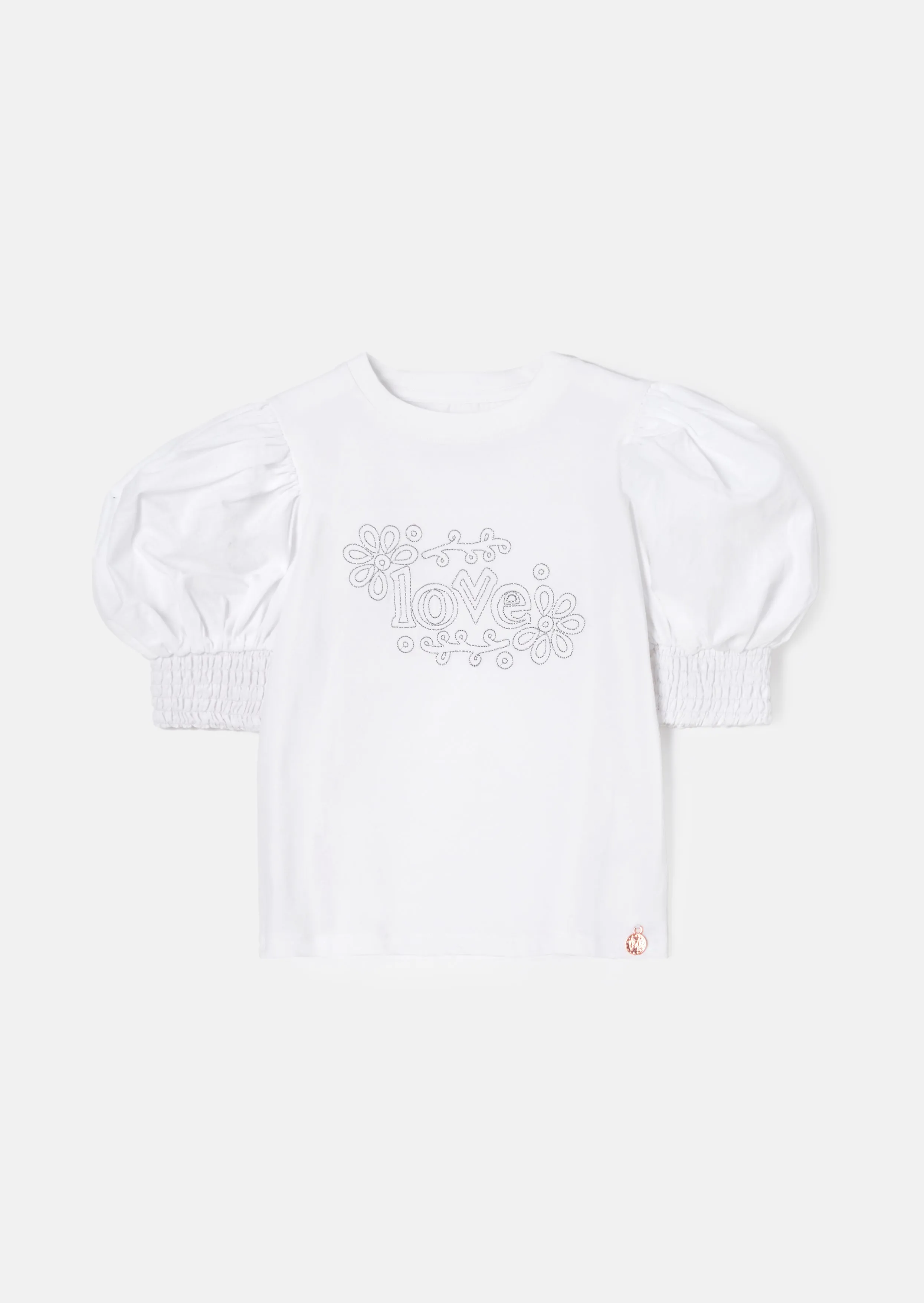 Alessia Metallic Slogan Love Tee