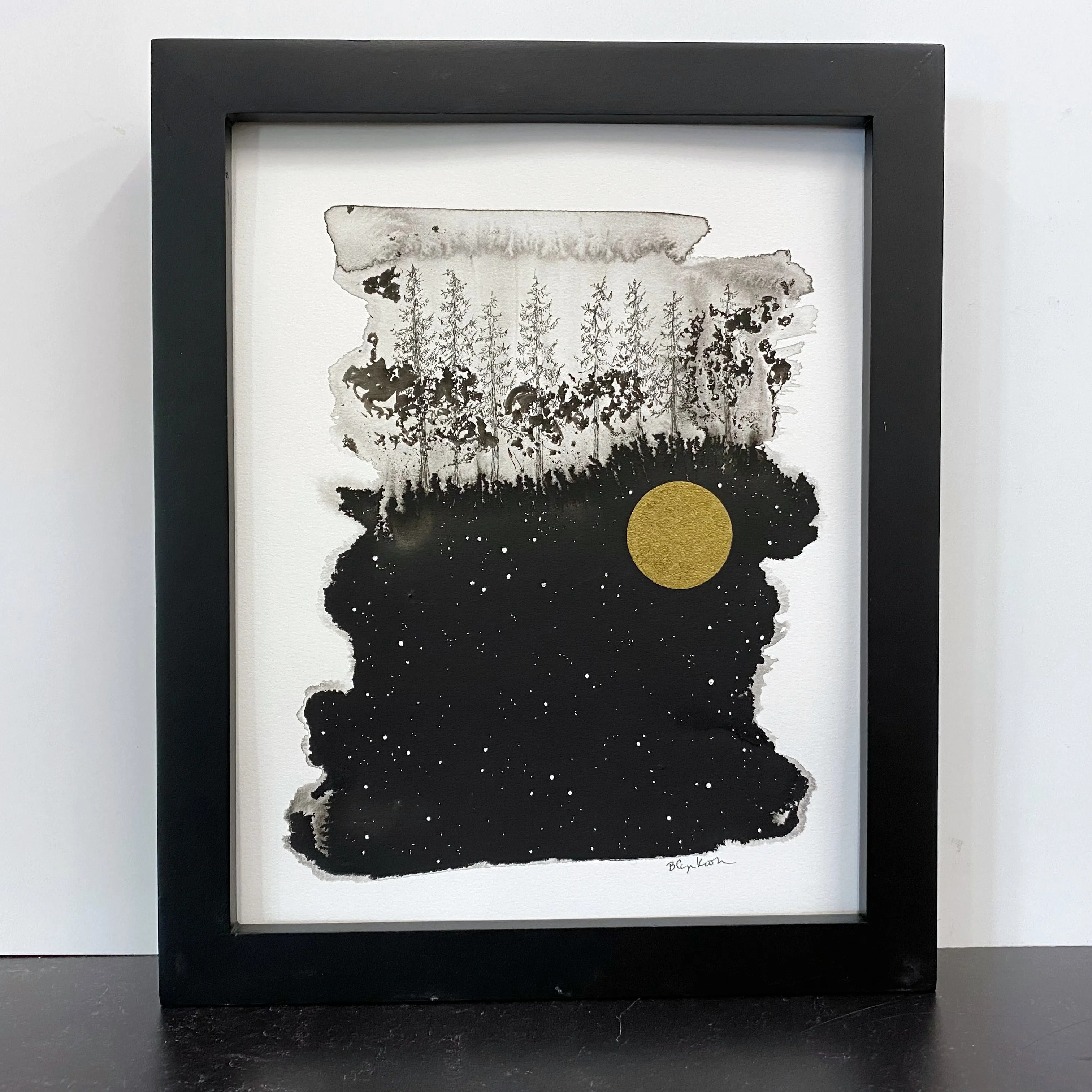 Beauty in the Upside Down 41 - Foggy Trees - Original Drawing - 8”x10”