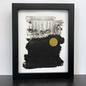 Beauty in the Upside Down 41 - Foggy Trees - Original Drawing - 8”x10”
