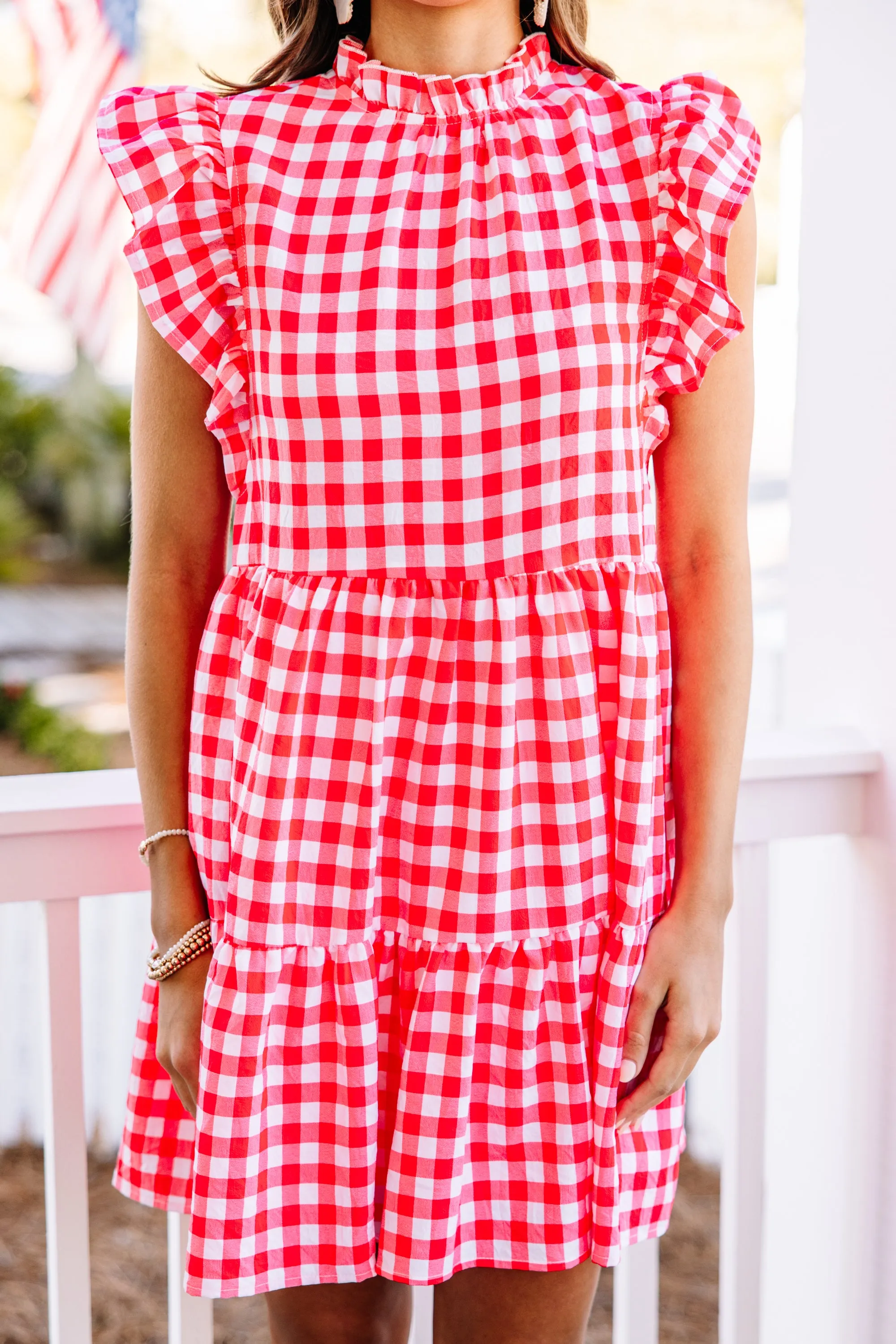 Best Day Ever Red Gingham Babydoll Dress
