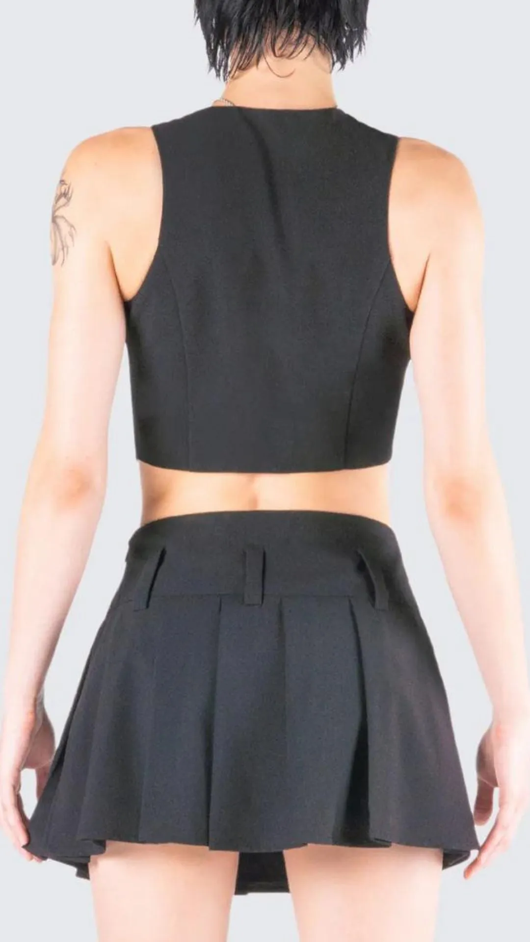 Black Crop Waistcoat