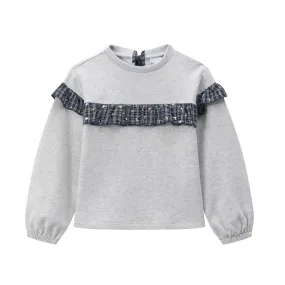 Blue Ruffle Sweatshirt