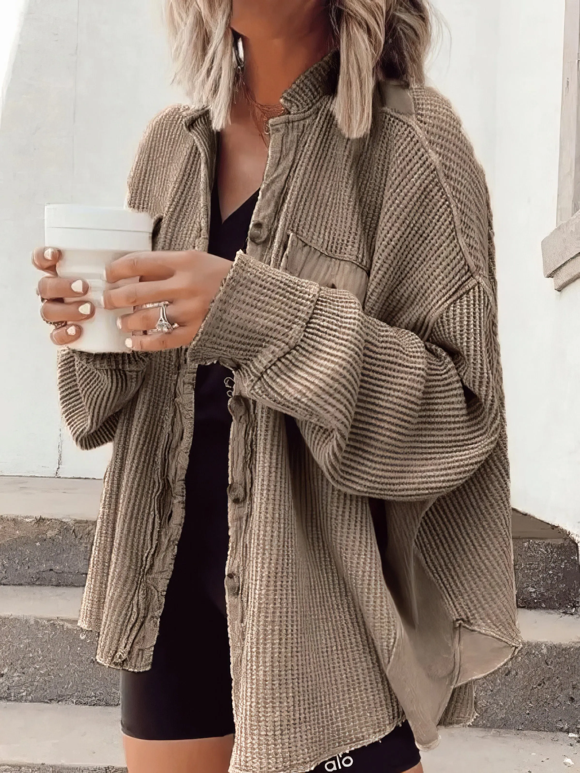 Cable Knit Long Cardigan with Pockets