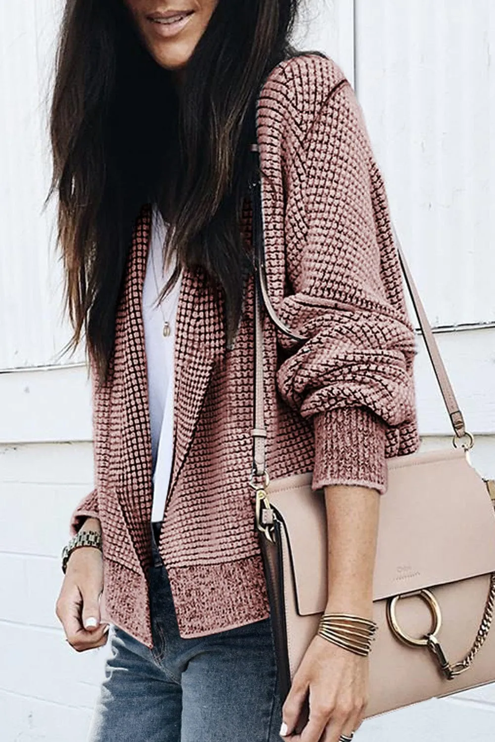 Cable Knit Long Cardigan with Pockets