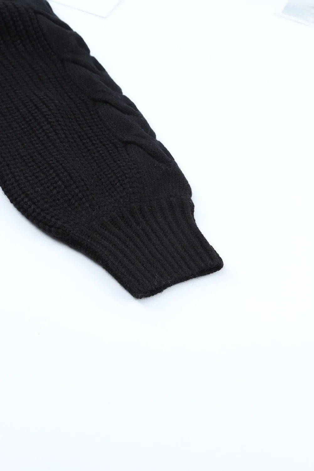 Cable Knit Long Cardigan with Pockets
