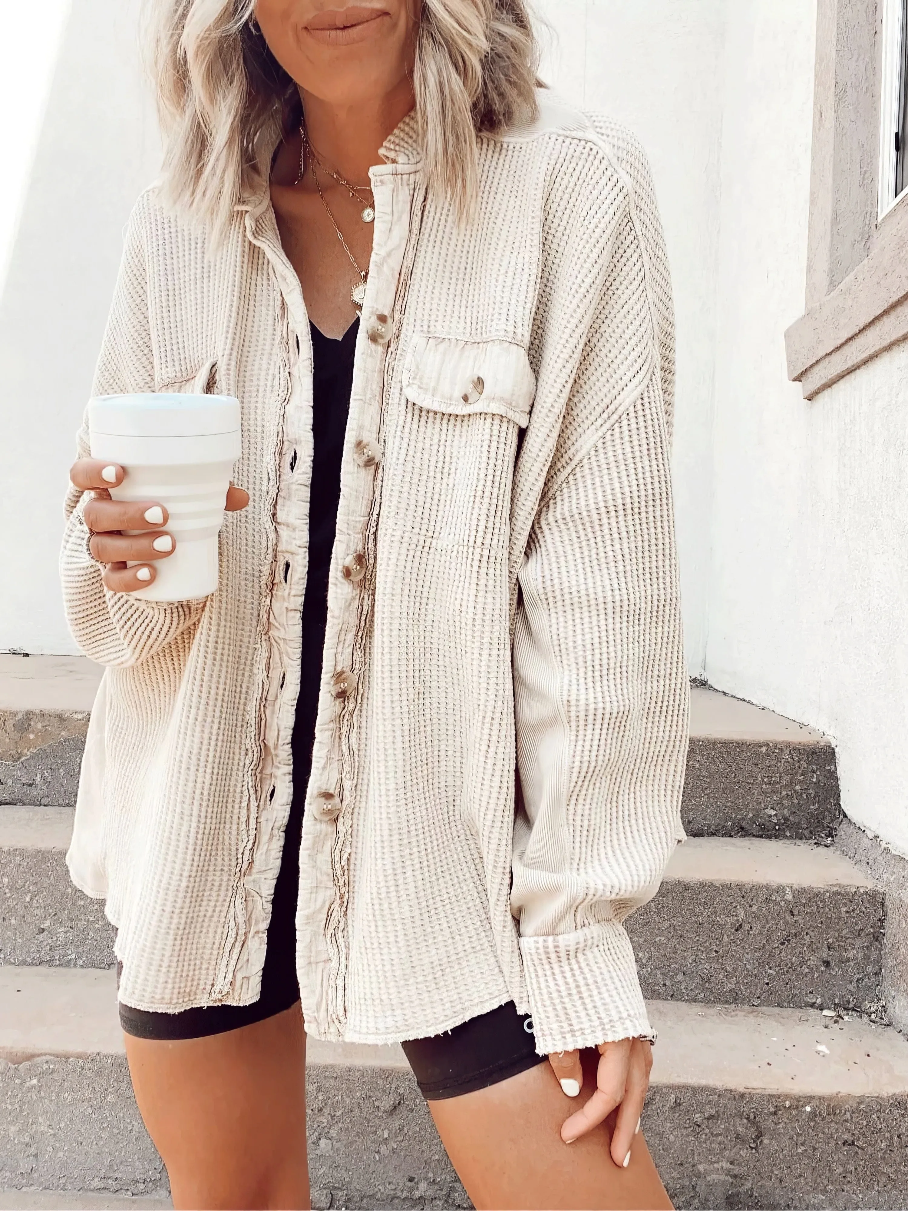 Cable Knit Long Cardigan with Pockets