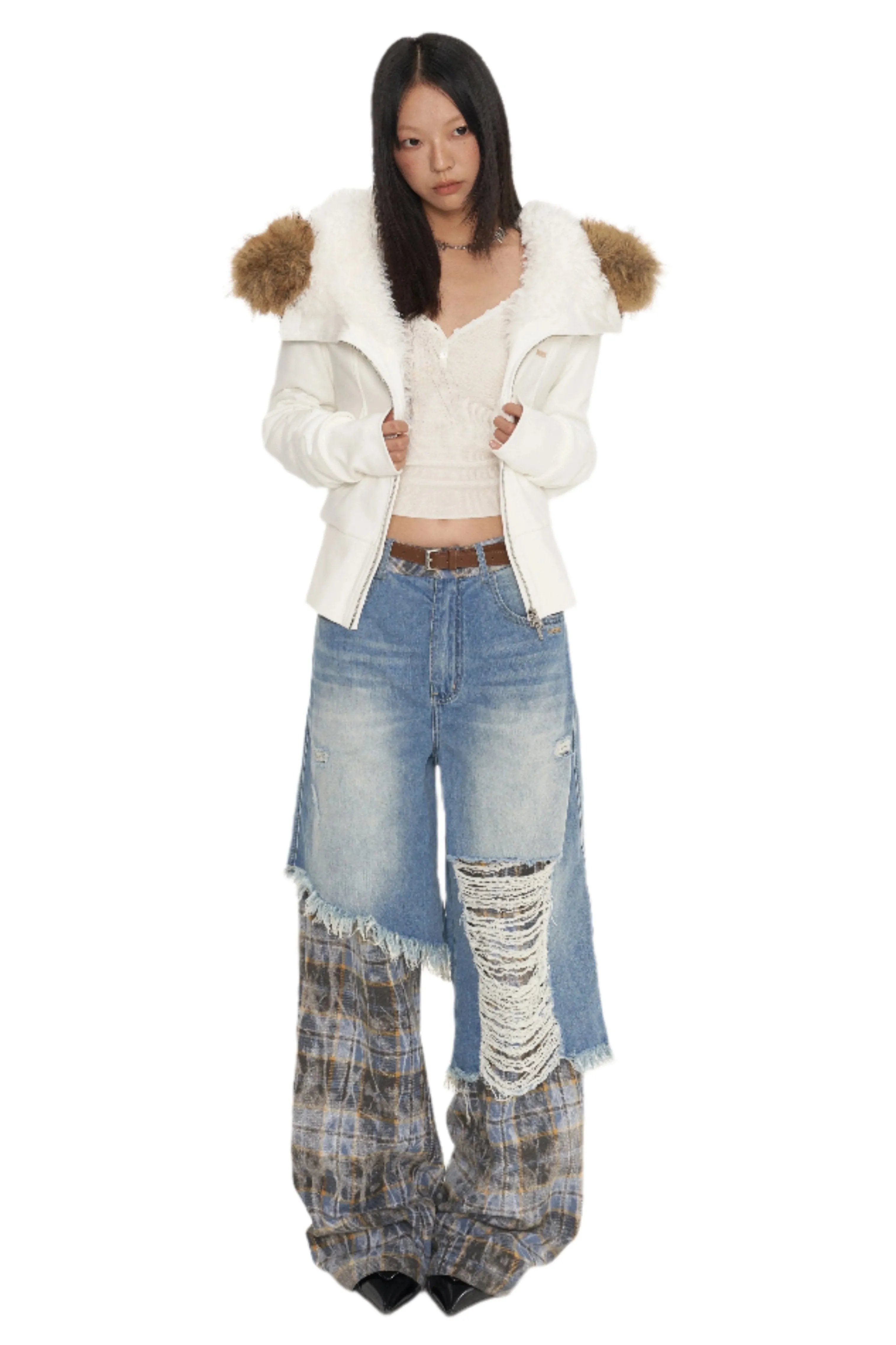 City Walk Thickened White Hoodie
