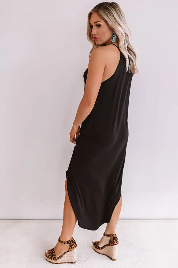 Coasts And Cocktails T-Shirt Midi in Black