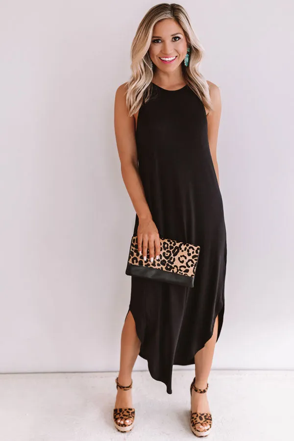 Coasts And Cocktails T-Shirt Midi in Black