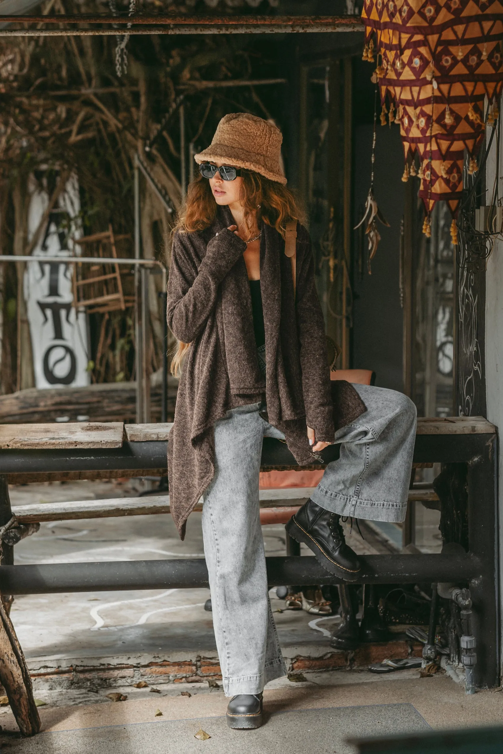 Cowl Neck Sweater Achara Brown