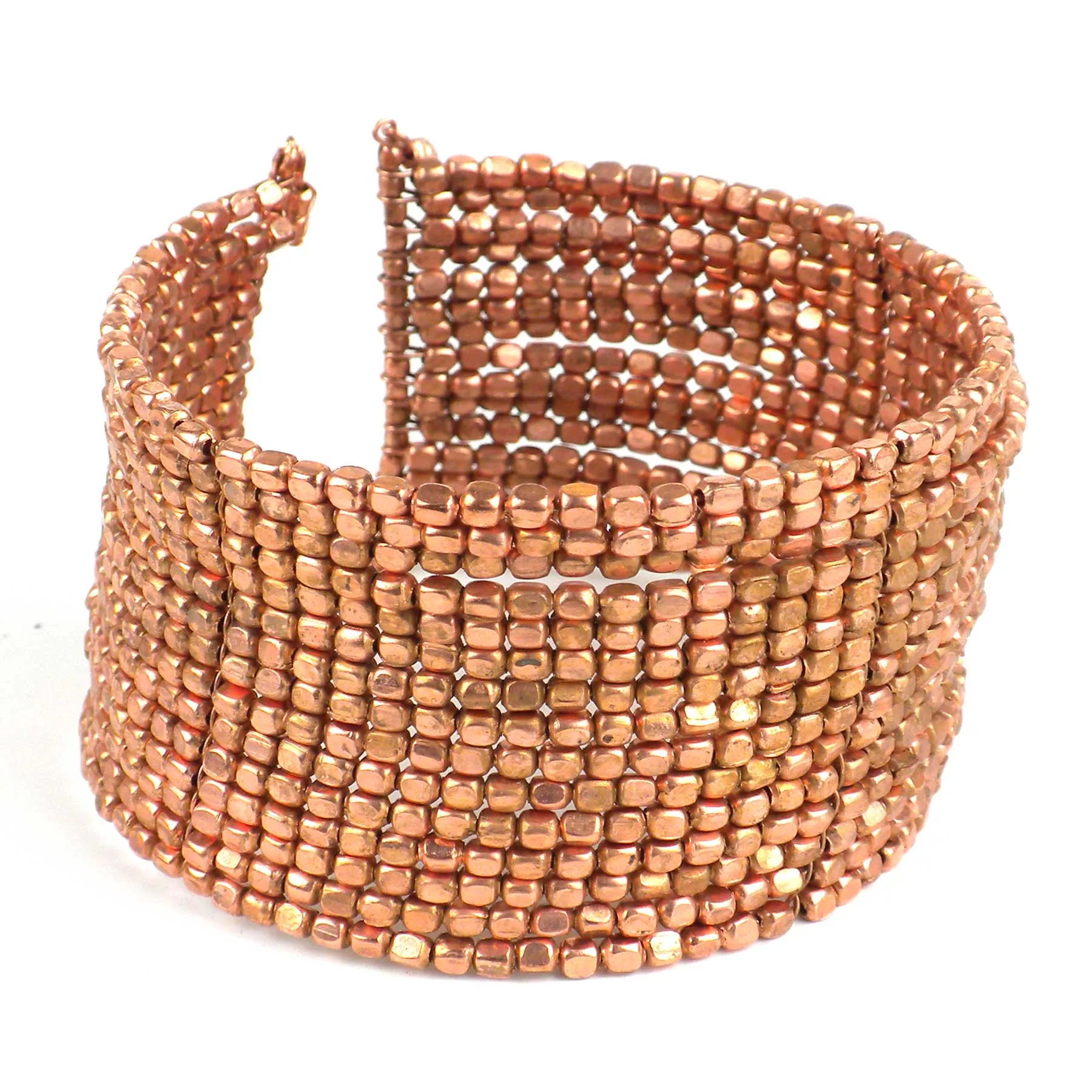 Cubist Beaded Cuff in Copper WorldFinds