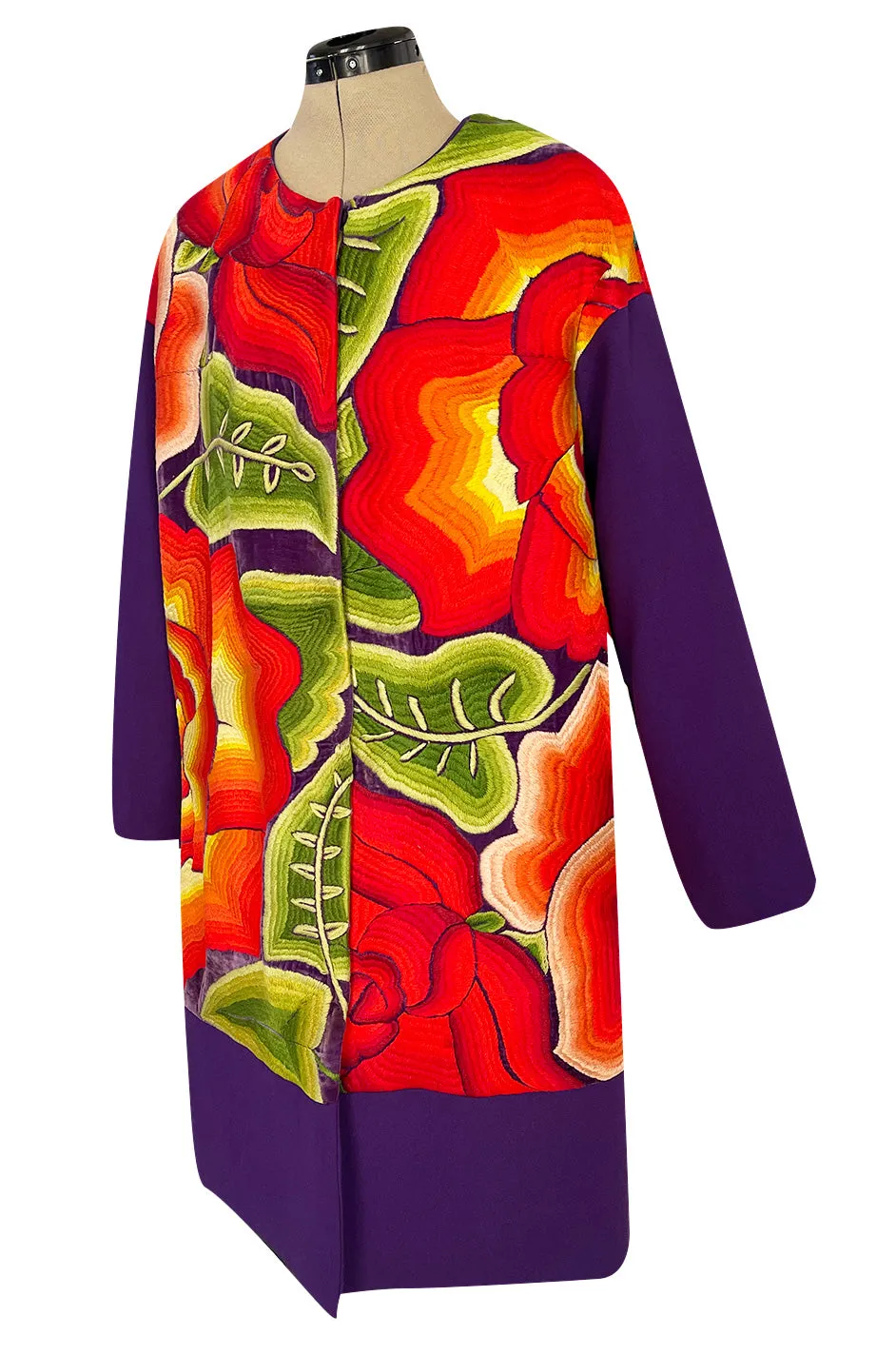 Custom Made Coat From Traditional 1940s Mexican Hand Embroidered TehuantepecFabric