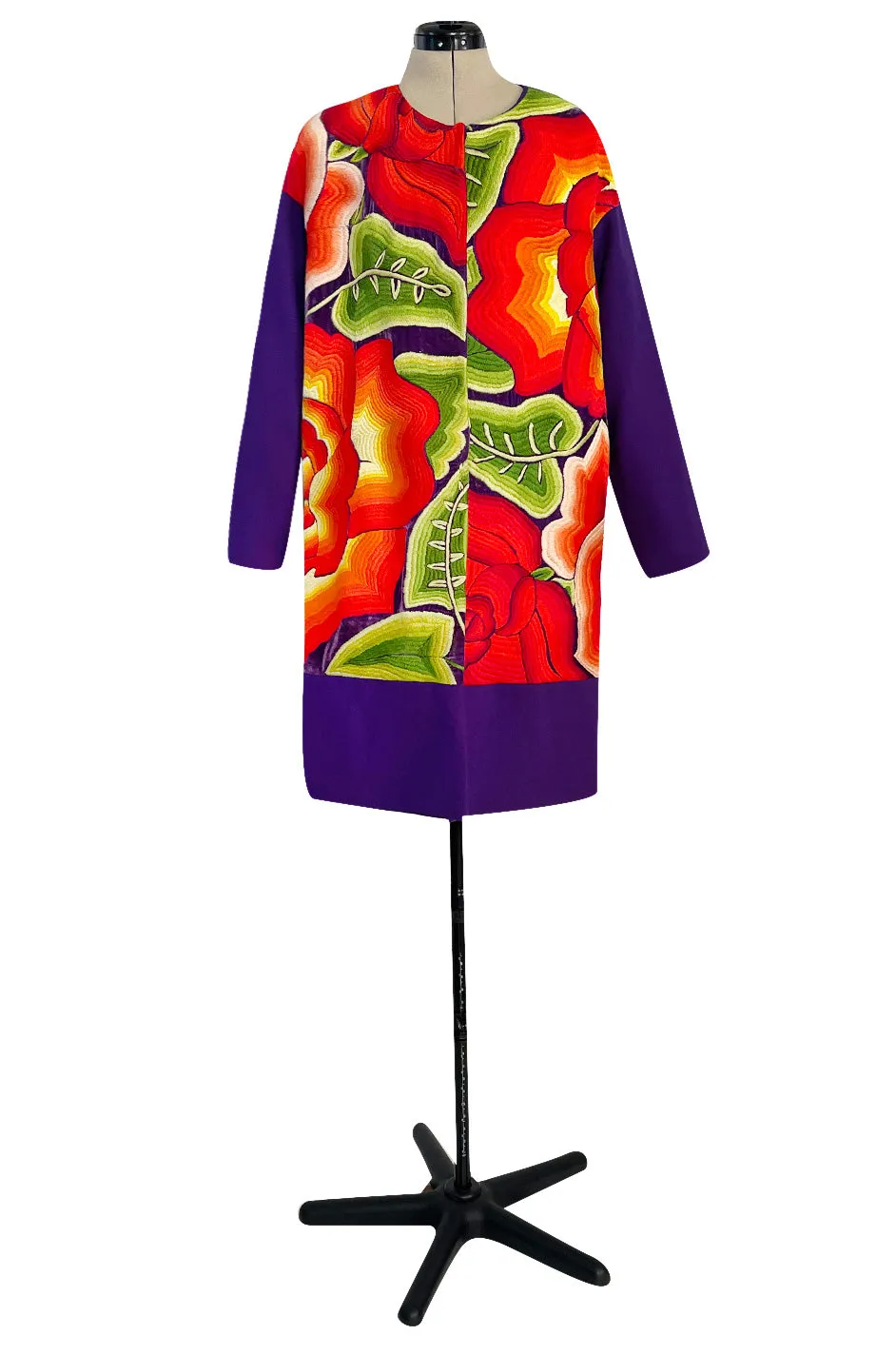 Custom Made Coat From Traditional 1940s Mexican Hand Embroidered TehuantepecFabric