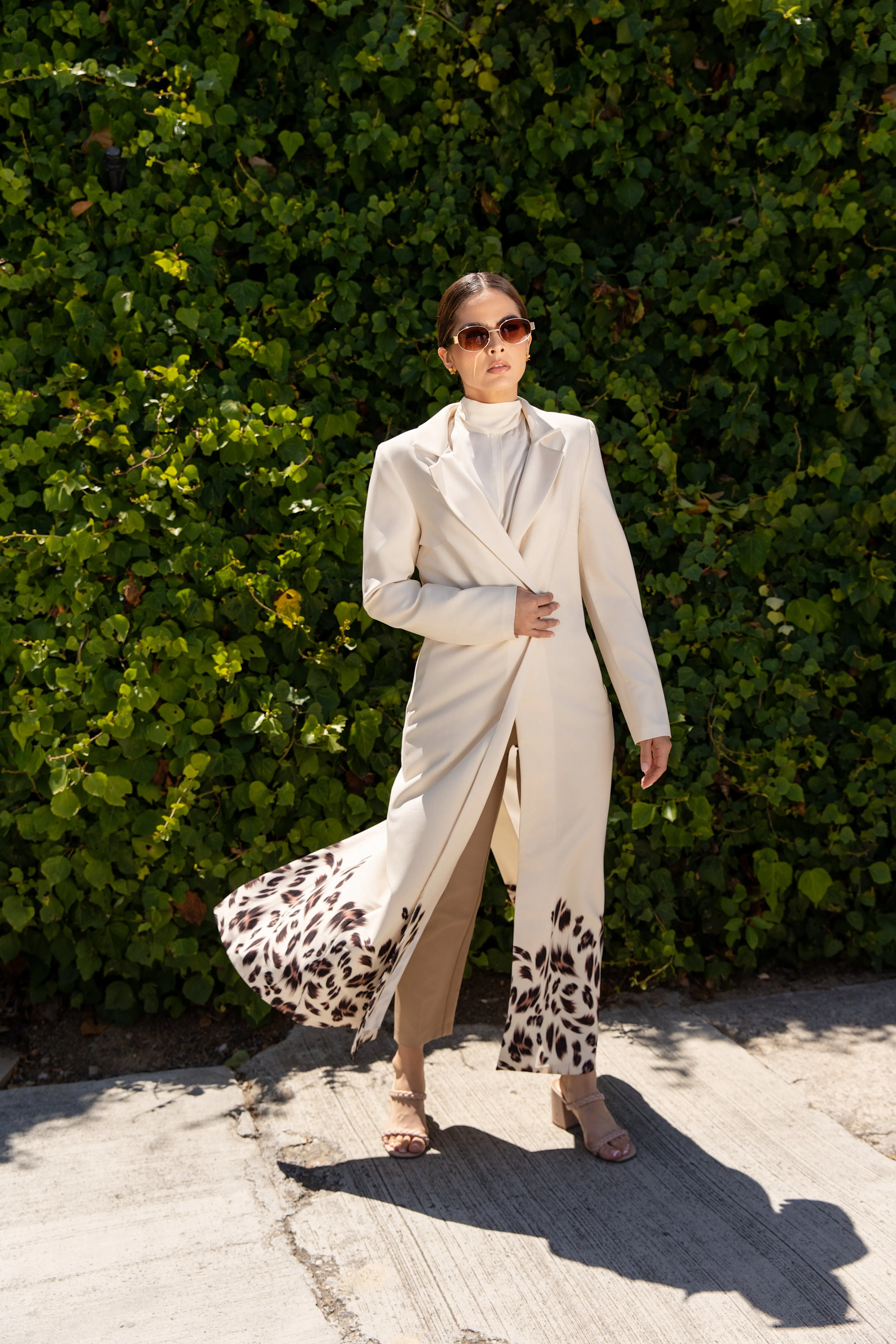 Dara Animal Print Long Caftan Jacket