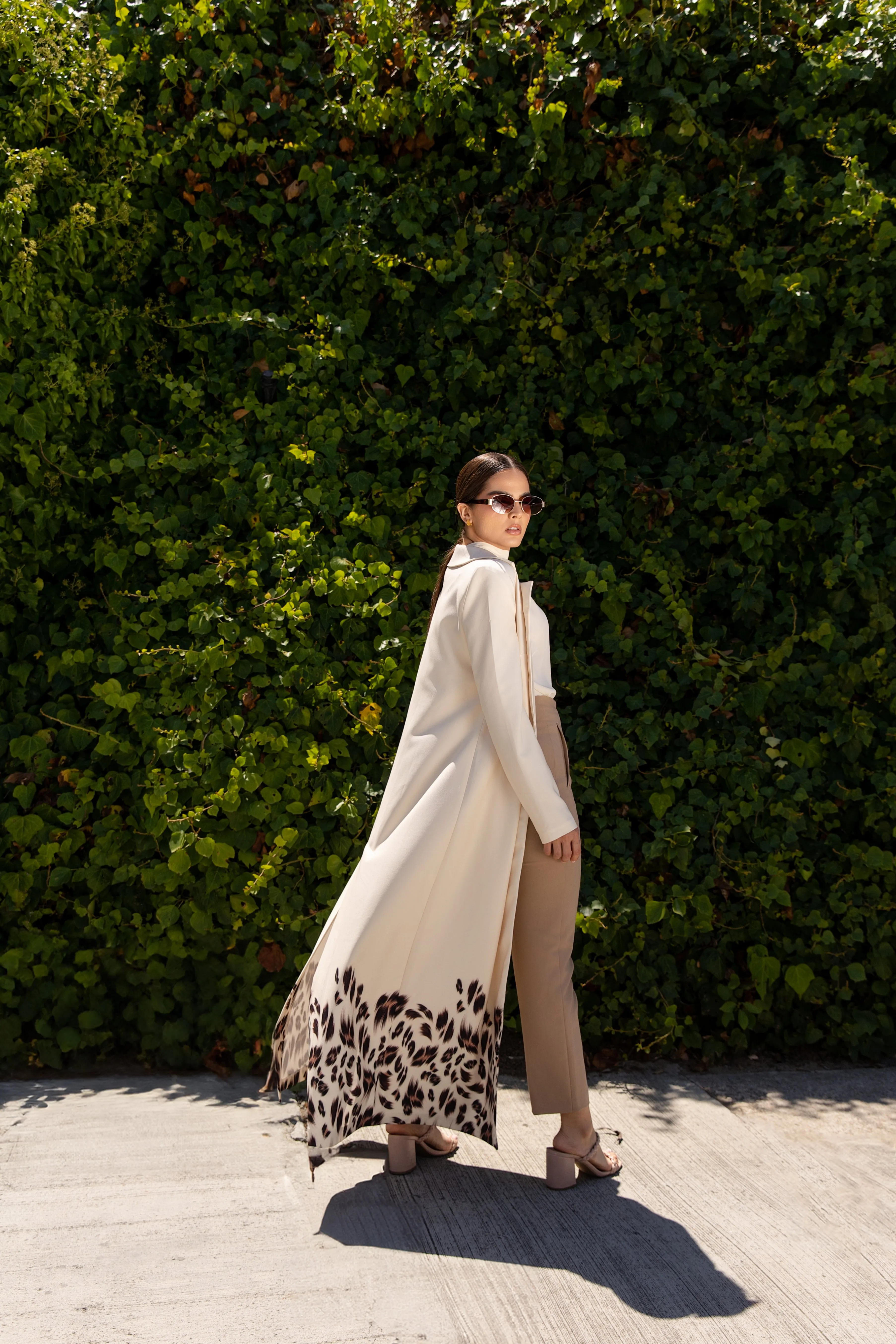 Dara Animal Print Long Caftan Jacket