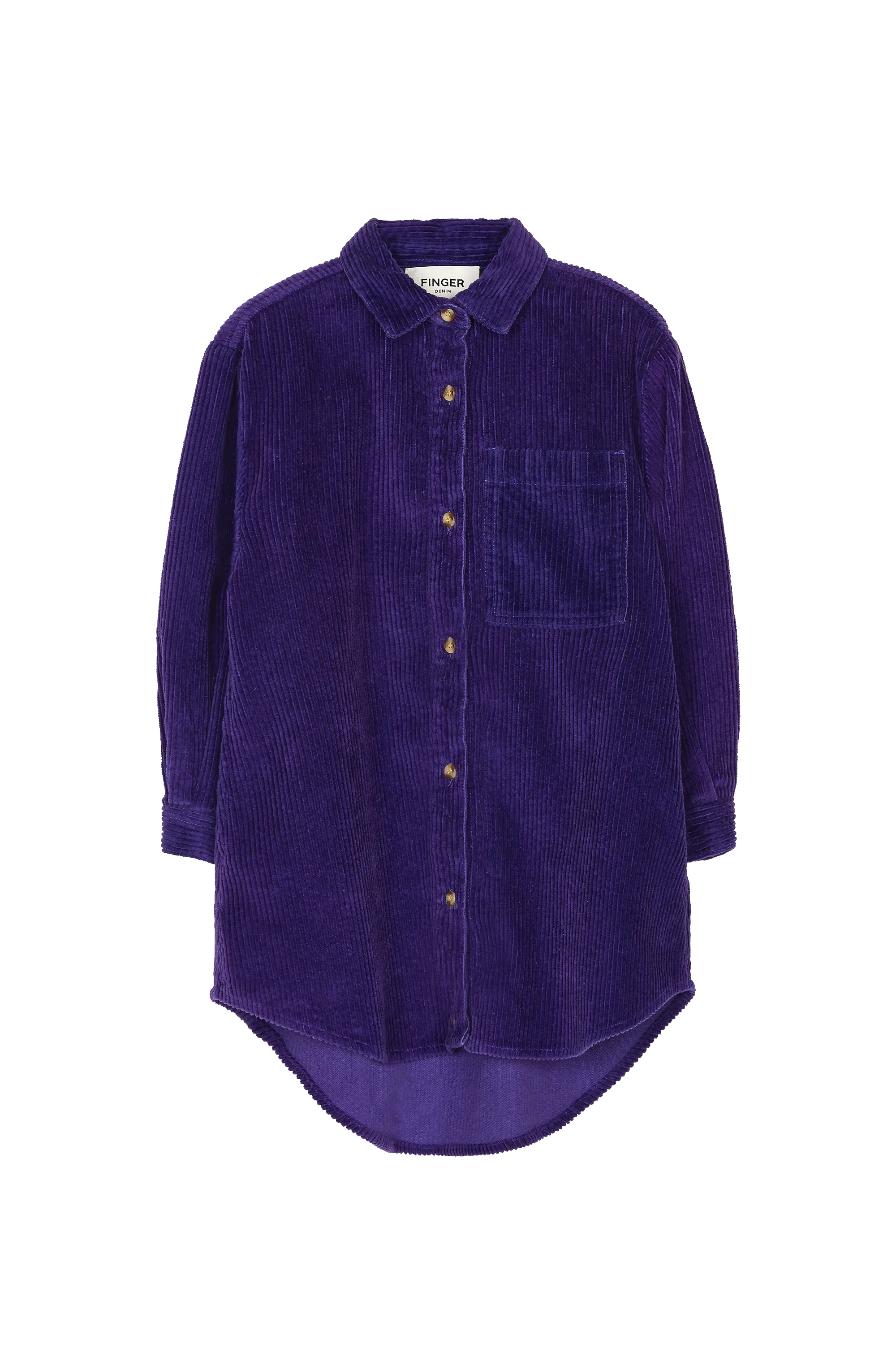 DARCY Dark Purple Cord - Buttoned Dress