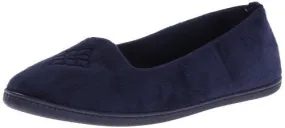 Dearfoams Women's Embroidered Closed Back Slipper,Peacoat,Medium/7-8 M US