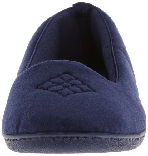 Dearfoams Women's Embroidered Closed Back Slipper,Peacoat,Medium/7-8 M US