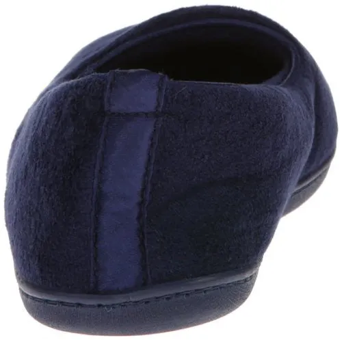 Dearfoams Women's Embroidered Closed Back Slipper,Peacoat,Medium/7-8 M US
