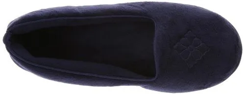 Dearfoams Women's Embroidered Closed Back Slipper,Peacoat,Medium/7-8 M US
