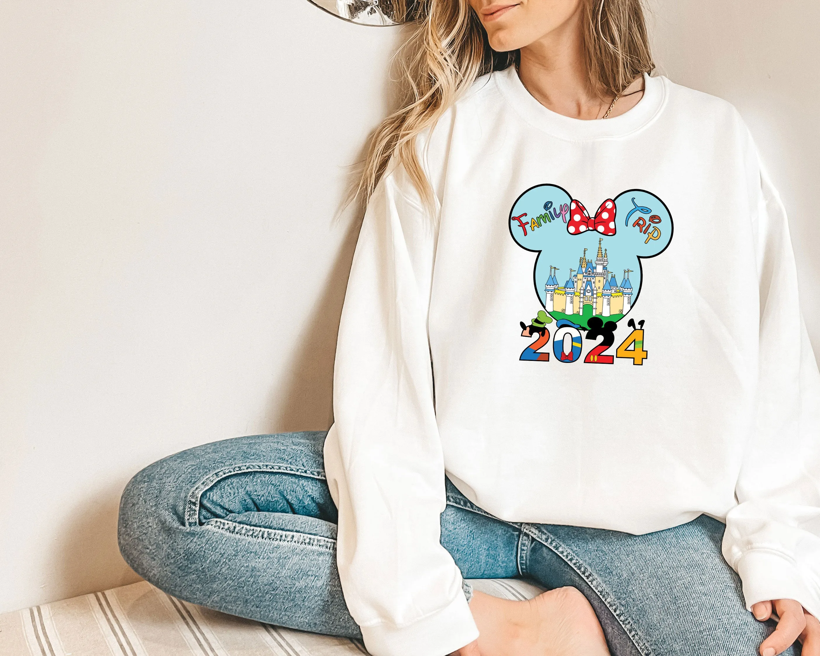 Disney Family Sweatshirt, Disney Shirt for Women, Disney Ear Hoodie, Disney Mickey Silhouette Sweatshirt, Disney Minnie Sweatshirt