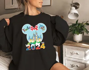 Disney Family Sweatshirt, Disney Shirt for Women, Disney Ear Hoodie, Disney Mickey Silhouette Sweatshirt, Disney Minnie Sweatshirt