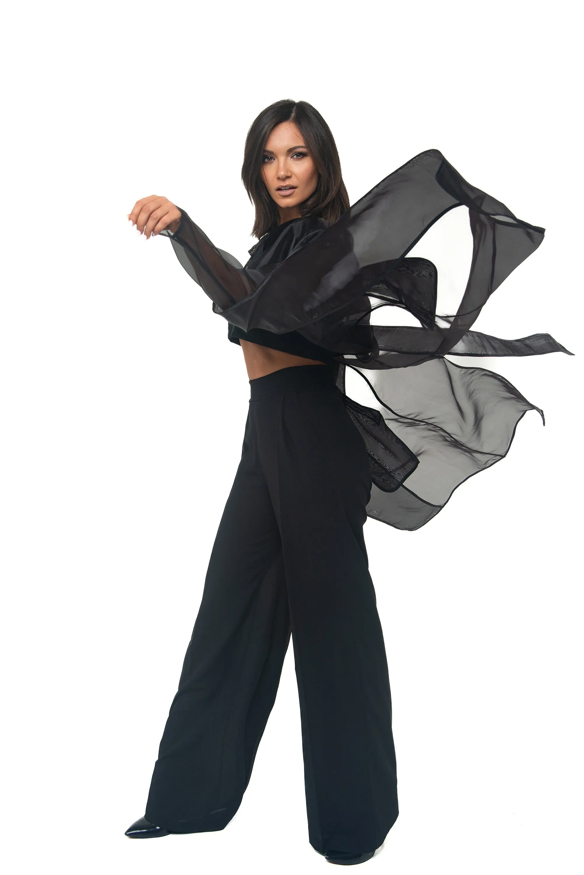 Elegant Organza Ladies Trench Coat.