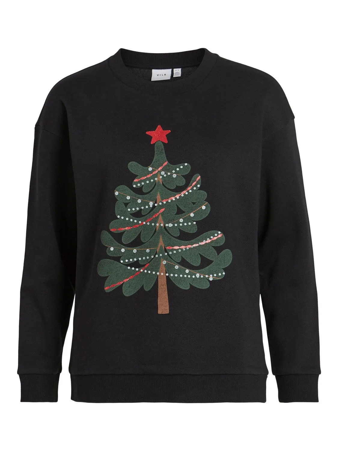Glitter Tree Christmas Jumper (Black)