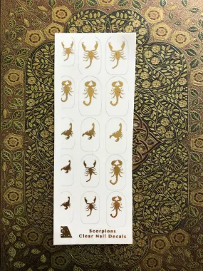 Gold Scorpion Nail Decals