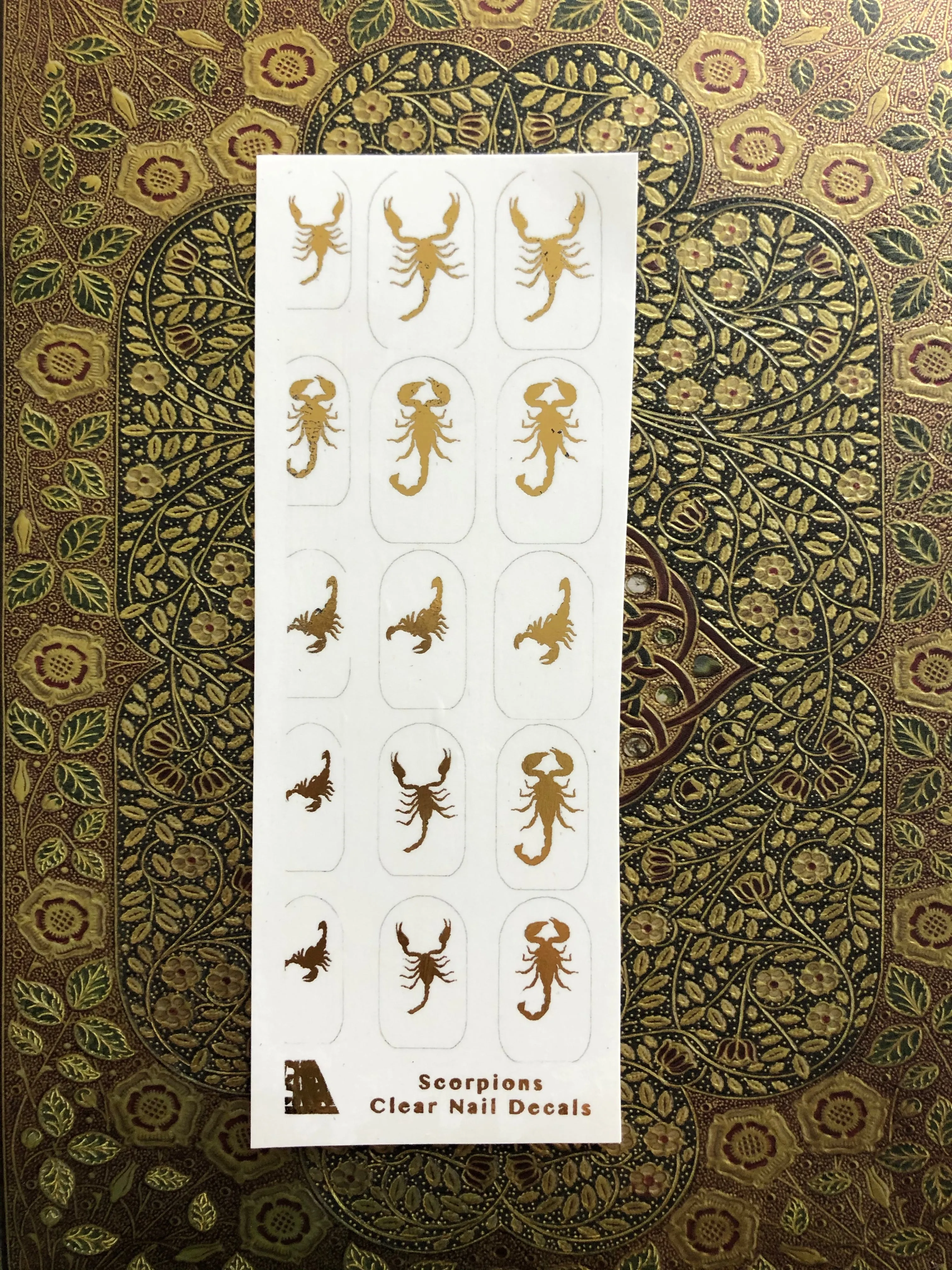 Gold Scorpion Nail Decals