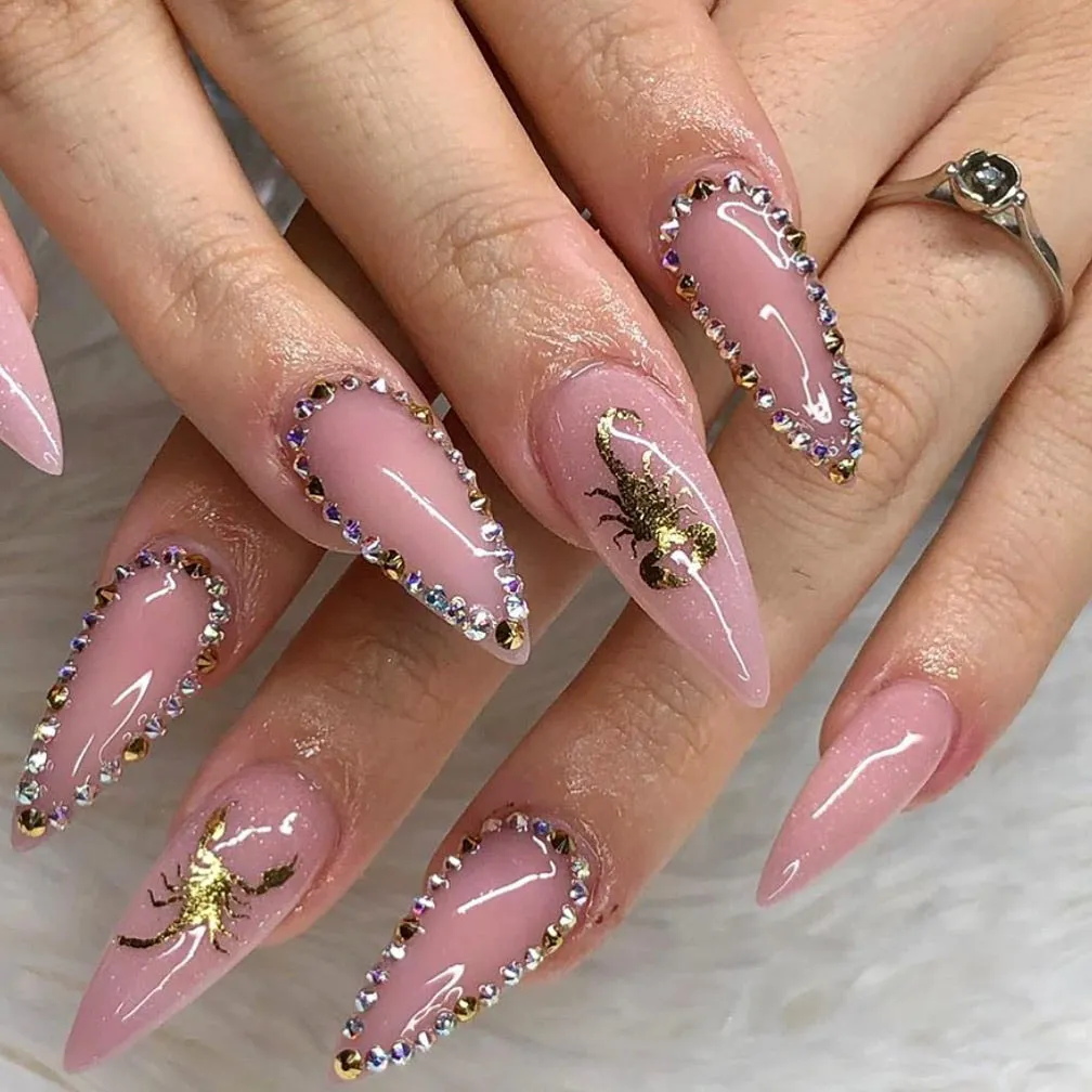 Gold Scorpion Nail Decals