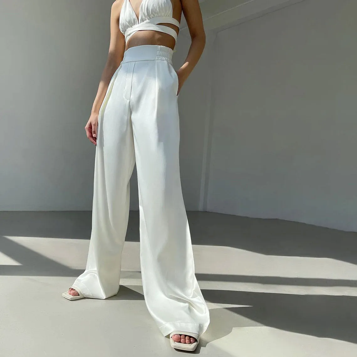 HADE Lace UP TOP PANTS and Blazer SET