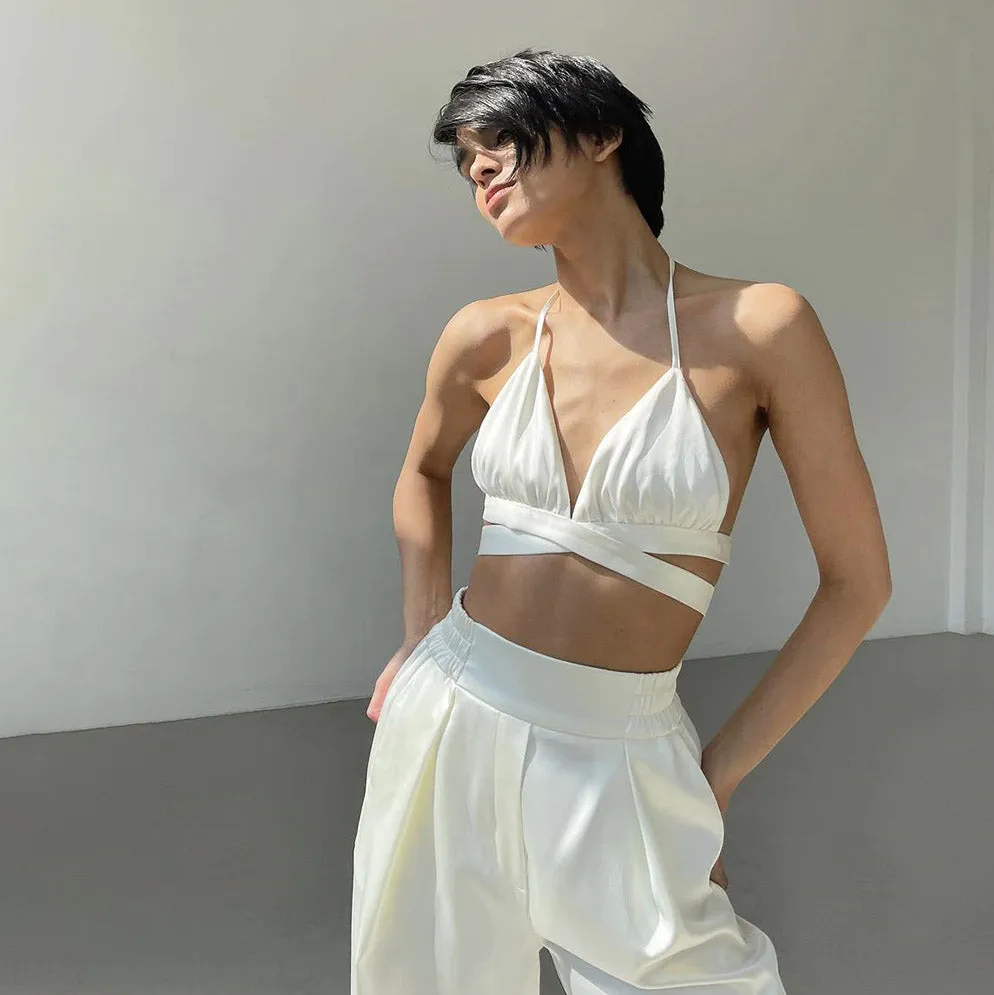 HADE Lace UP TOP PANTS and Blazer SET