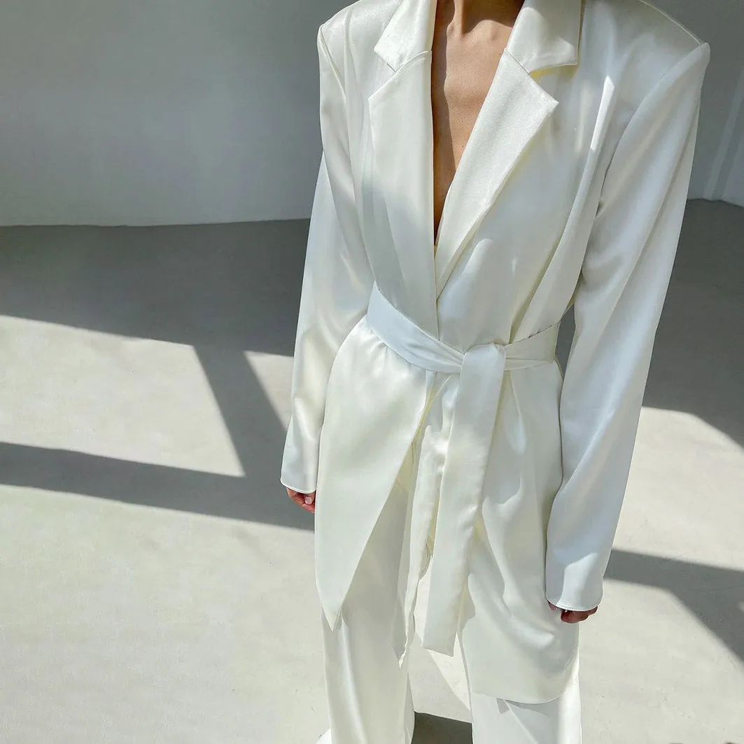 HADE Lace UP TOP PANTS and Blazer SET