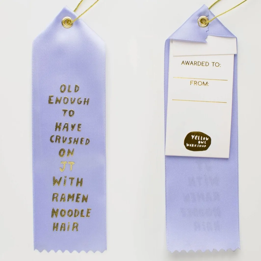 JT Ramen Noodle Hair Crush Award Ribbon