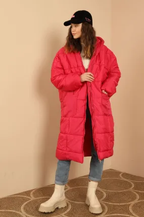 KKT  Long Sleeve Oversize Women Coat-Fuchia - Marratxi