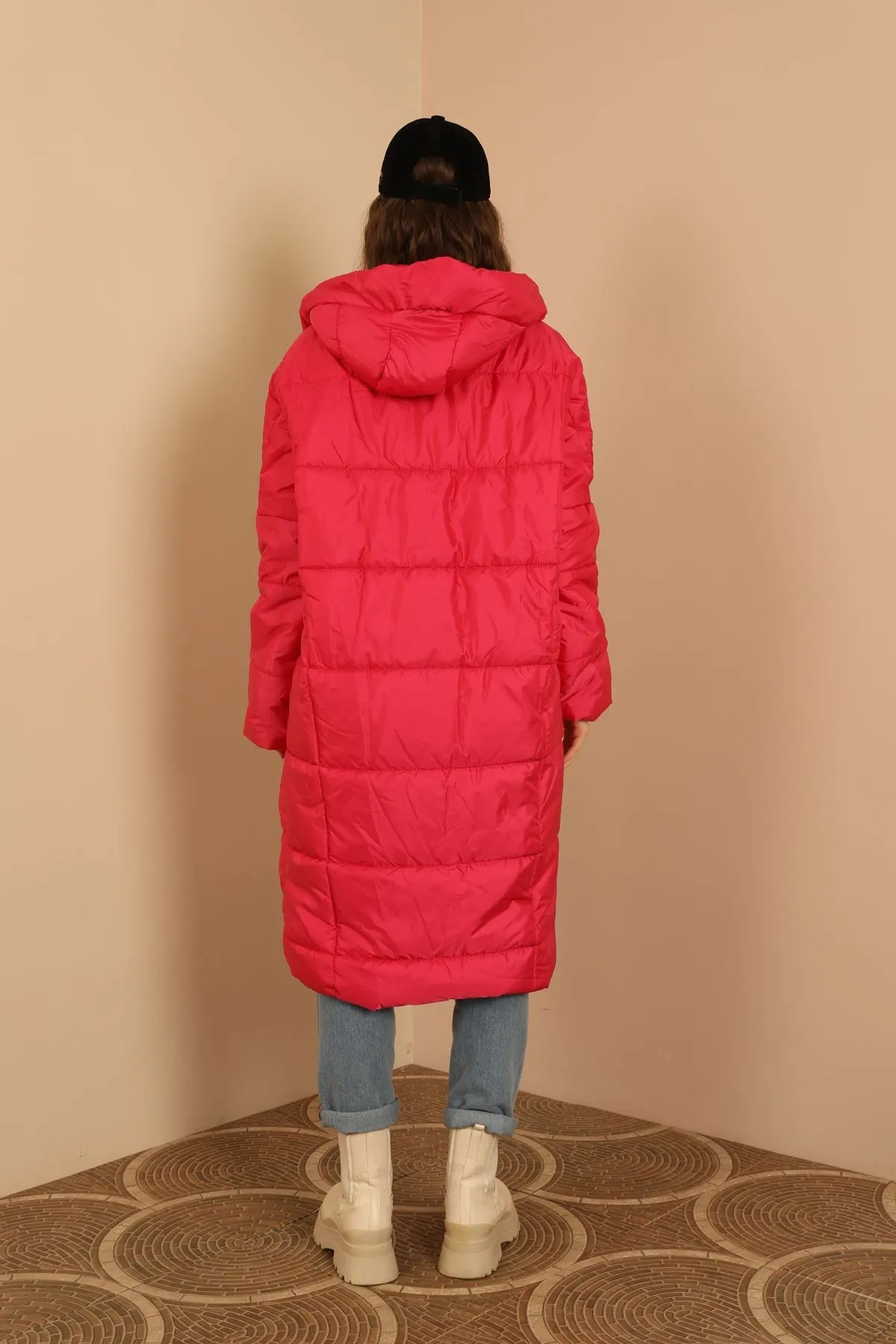 KKT  Long Sleeve Oversize Women Coat-Fuchia - Marratxi