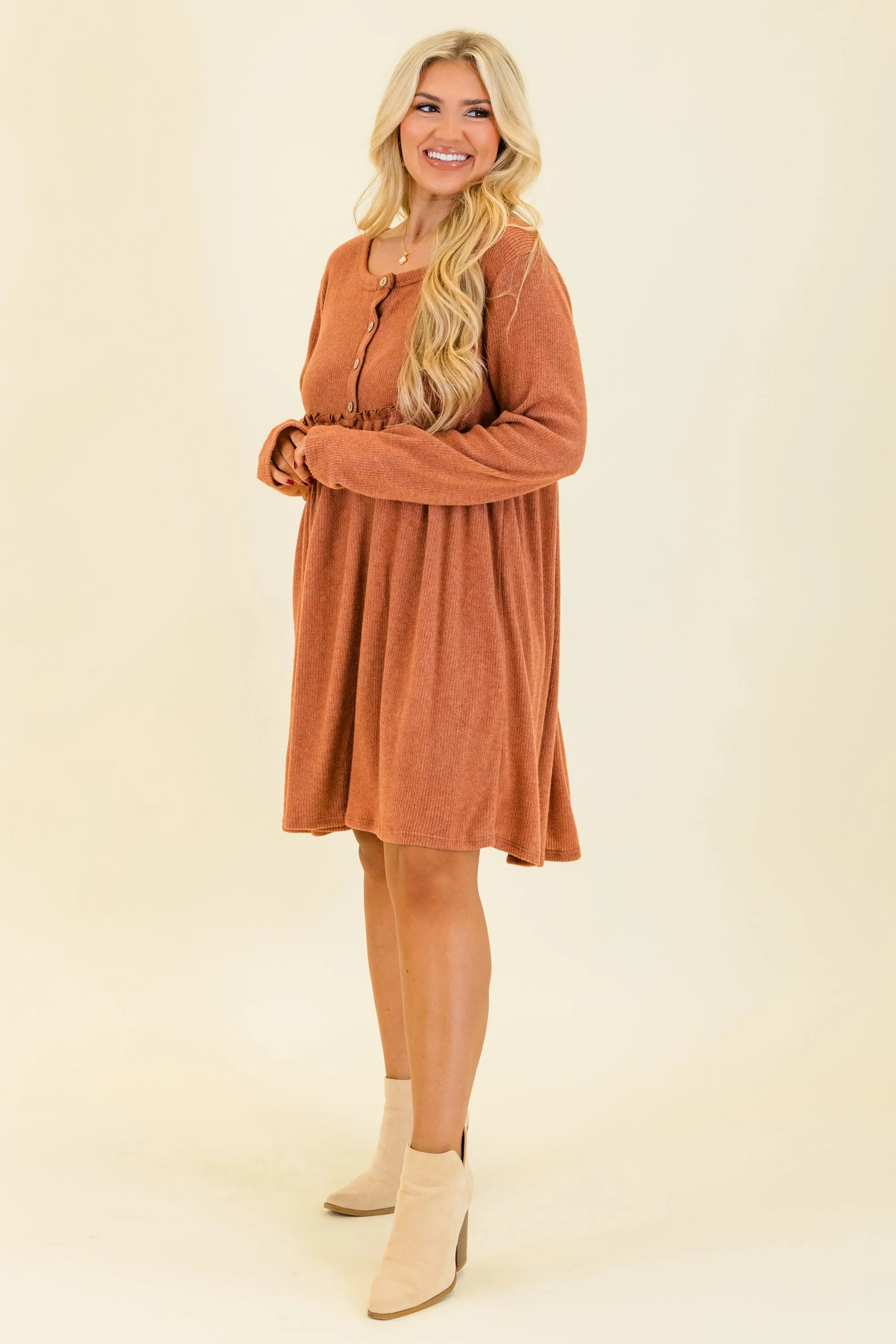 Lighthouse Lullaby Dress, Rust
