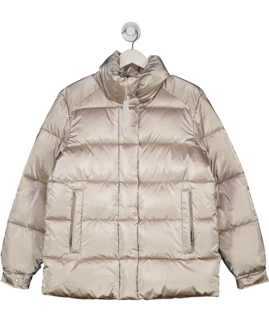 MANGO Champagne Water-repellent Puffer Coat UK S