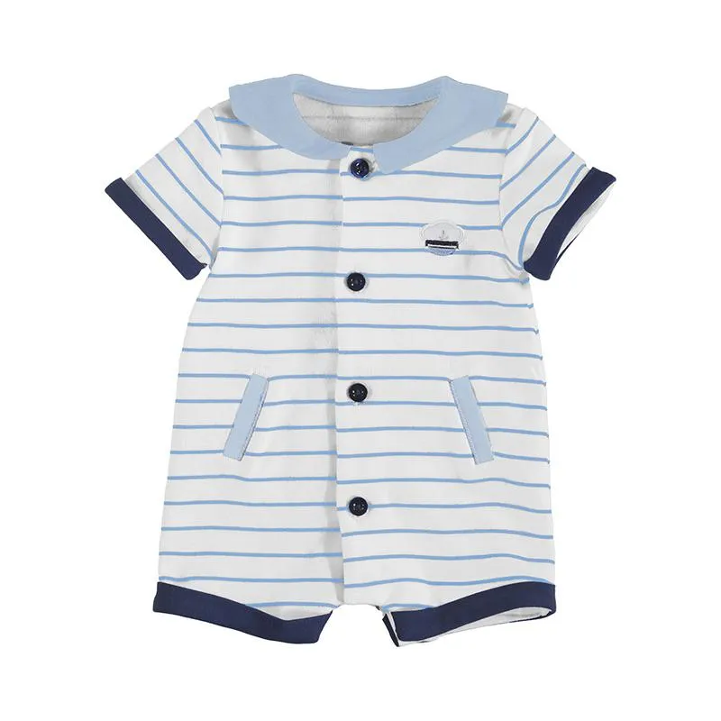 MAYORAL - Stripe Romper - Blue