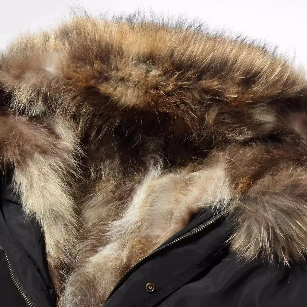 Men's Long Faux Fur Winter Coat