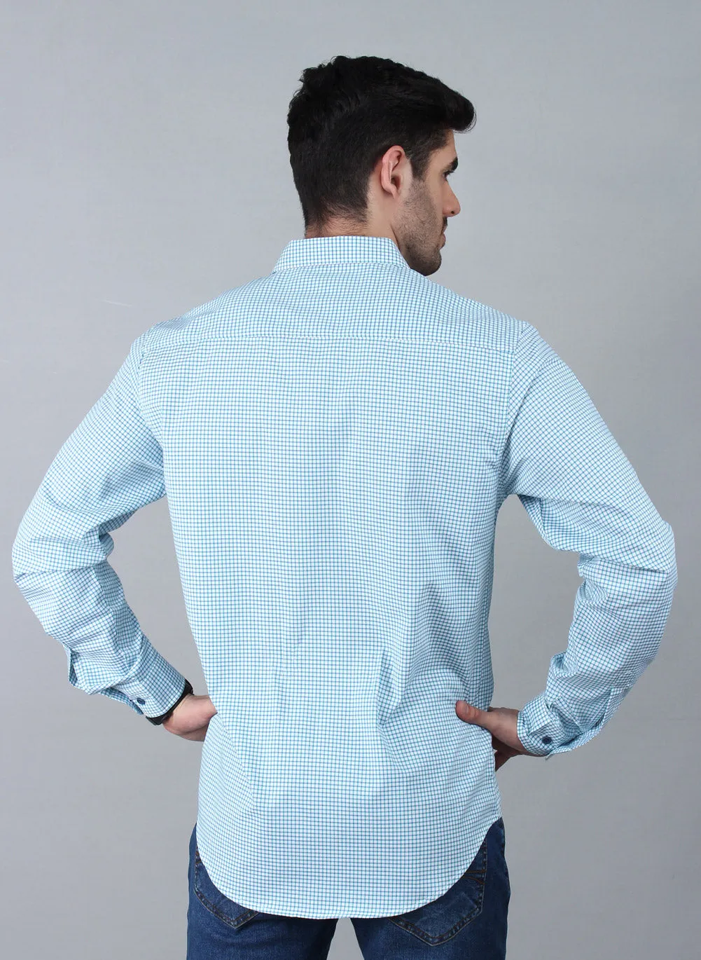 Men's "MIA"Regular Fit Pinpoint Stripe Casual Shirt