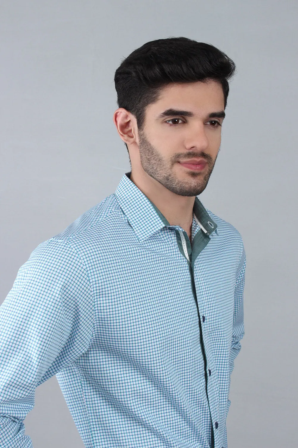 Men's "MIA"Regular Fit Pinpoint Stripe Casual Shirt