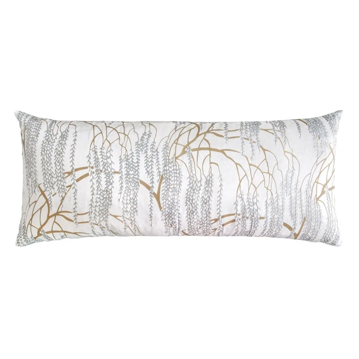Metallic Willow White Velvet Pillows