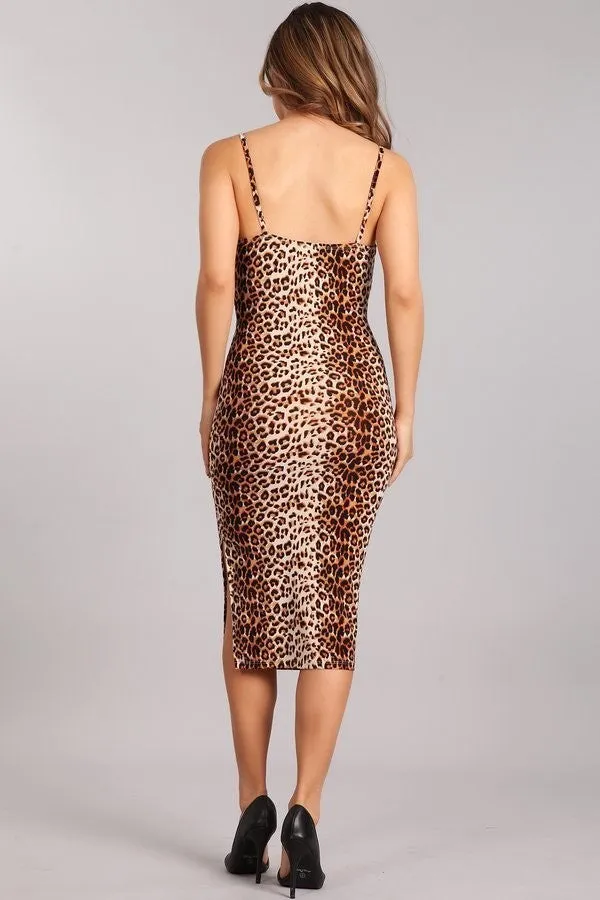 Mid Length Leopard Print Dress